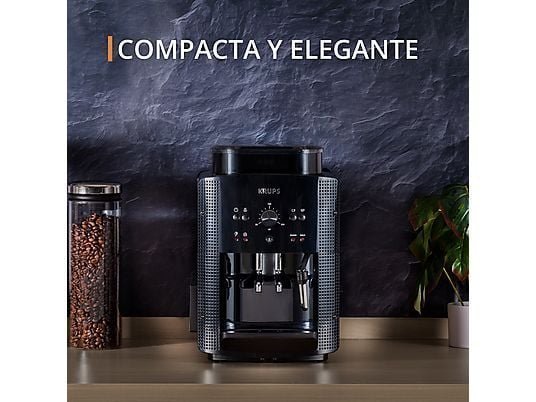 Cafetera superautomática - Krups Roma EA81K870, 1450 W, 15 bar, 1.7 L, 3 temperaturas, 2 tazas, Sistema Thermoblock, Kit de limpieza incluido, Negro – Image 3