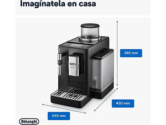 Cafetera superautomática - De'Longhi Rivelia EXAM440.35.B, Molinillo integrado, Espumador leche, Táctil, 4 perfiles, 8 recetas, 19bar, 1450W, Negro – Image 8