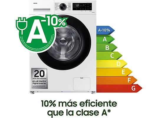 Lavadora carga frontal - Samsung WW90CGC04DAEEC, 9 kg, 1400 rpm, EcoBubble™, Función WiFi con SmartThings, Blanco – Image 4