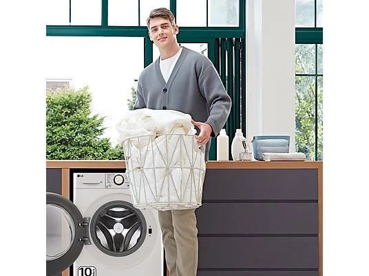 Lavadora carga frontal - LG F4WR5009A6W, Serie 500, 9kg, 1400rpm, 12 programas, AI Direct Drive™, vapor Steam™, Blanco – Image 12