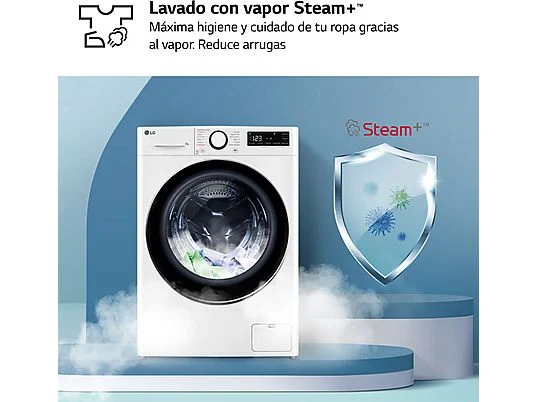 Lavadora carga frontal - LG F4WR5009A6W, Serie 500, 9kg, 1400rpm, 12 programas, AI Direct Drive™, vapor Steam™, Blanco – Image 5