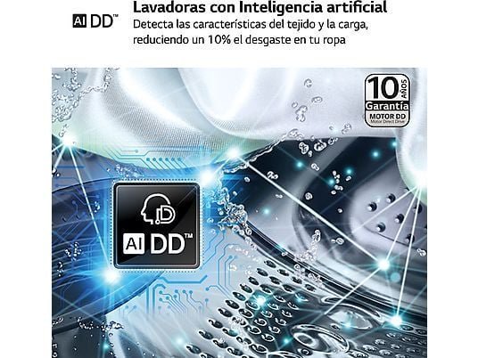 Lavadora carga frontal - LG F4WR7009AGS, Serie 700, 9 kg, 1400 rpm, 14 Programas, AI Direct Drive™, TurboWash™360˚, Inox – Image 4