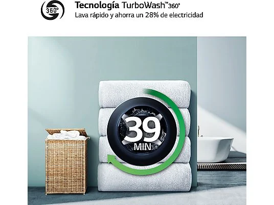 Lavadora carga frontal - LG F4WR7009AGS, Serie 700, 9 kg, 1400 rpm, 14 Programas, AI Direct Drive™, TurboWash™360˚, Inox – Image 5