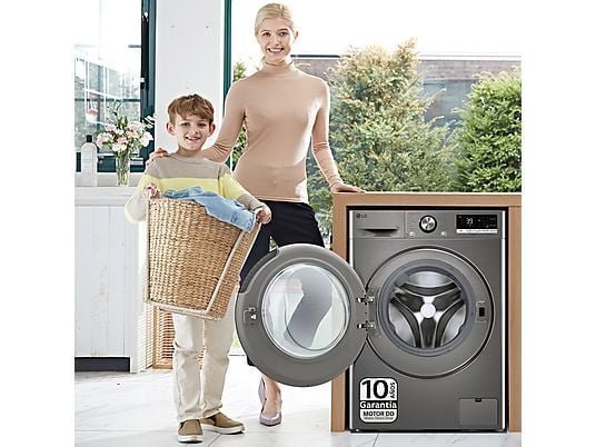 Lavadora carga frontal - LG F4WR7009AGS, Serie 700, 9 kg, 1400 rpm, 14 Programas, AI Direct Drive™, TurboWash™360˚, Inox – Image 12