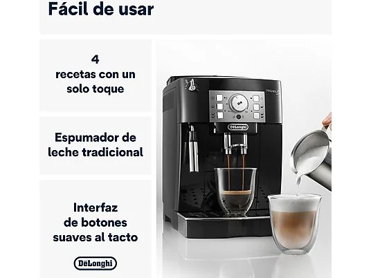 Cafetera superautomática - De'Longhi Magnifica S ECAM22.113.B, Molinillo integrado, Sistema Thermoblock, Vaporizador, 1450 W, 15 bar, Negro – Image 2