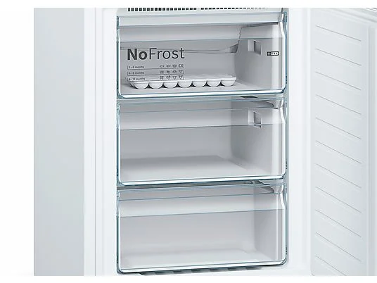 Frigorífico combi - Bosch KGN39VWDA, No Frost, 203 cm, 366 l, Bandejas extraíbles cristal, Blanco – Image 2