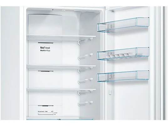 Frigorífico combi - Bosch KGN39VWDA, No Frost, 203 cm, 366 l, Bandejas extraíbles cristal, Blanco – Image 3