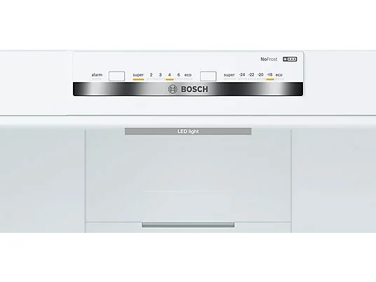 Frigorífico combi - Bosch KGN39VWDA, No Frost, 203 cm, 366 l, Bandejas extraíbles cristal, Blanco – Image 5