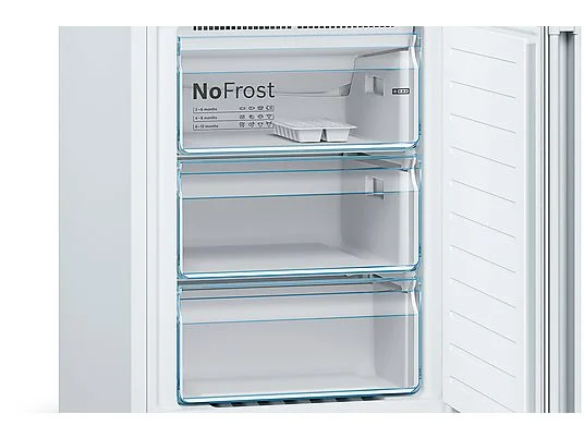 Frigorífico combi - Bosch KGN39VWDA, No Frost, 203 cm, 366 l, Bandejas extraíbles cristal, Blanco – Image 7