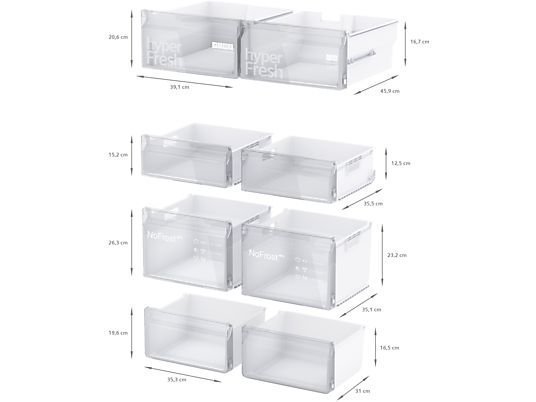 Frigorífico americano - Siemens KF96NVPEA, No Frost, 183 cm, 605 l, Cajón HyperFresh, SuperRefrigeración, Iluminación LED, Inox – Image 7