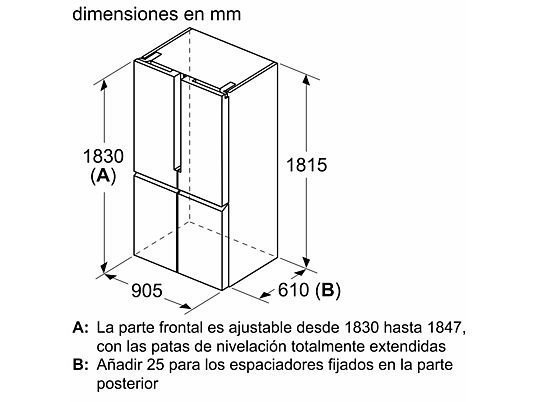Frigorífico americano - Siemens KF96NVPEA, No Frost, 183 cm, 605 l, Cajón HyperFresh, SuperRefrigeración, Iluminación LED, Inox – Image 13