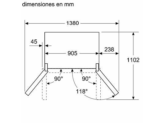 Frigorífico americano - Siemens KF96NVPEA, No Frost, 183 cm, 605 l, Cajón HyperFresh, SuperRefrigeración, Iluminación LED, Inox – Image 14