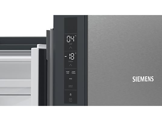 Frigorífico americano - Siemens KF96NVPEA, No Frost, 183 cm, 605 l, Cajón HyperFresh, SuperRefrigeración, Iluminación LED, Inox – Image 3