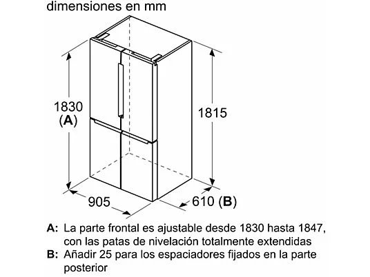 Frigorífico americano - Bosch KFN96APEA, No Frost, 183 cm, 605 l, Capacidad XXL, Cajón BigBox, Inox – Image 10