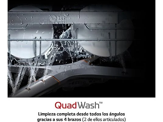 Lavavajillas - LG DF365FPS, 14 servicios, 10 programas, 60 cm, Lavado a vapor, Tercera bandeja, Truesteam™, QuadWash™, Acero inoxidable Antihuellas – Image 4